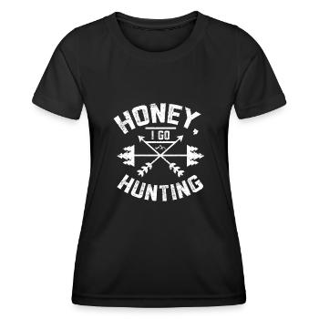Honey I go hunting - Women's Functional T-Shirt - black - Front - AI Model Female 172 light (172cm)