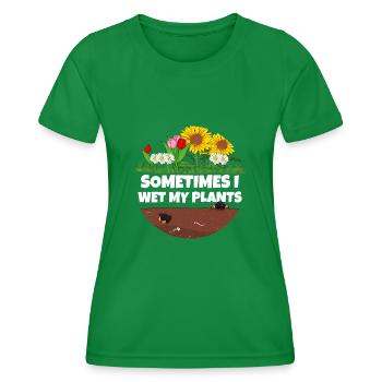 Parfois, je mouille mes plantes - T-shirt sport Femme - vert - Devant - AI Model Female 172 dark (172cm)