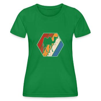 Camel Retro - Women's Functional T-Shirt - kelly green - Front - AI Model Female 172 dark (172cm)