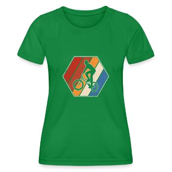 BMX Retro - Frauen Funktions-T-Shirt - Kelly Green - Vorne - AI Model Female 172 dark (172cm)