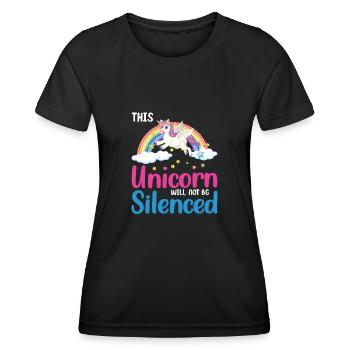Einhorn Unicorn Silenced - Women's Functional T-Shirt - black - Front - AI Model Female 172 light (172cm)
