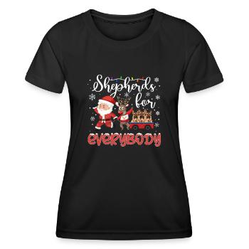 German Shepherd Christmas German Shepherd Xmas - Frauen Funktions-T-Shirt - Schwarz - Vorne - AI Model Female 172 light (172cm)