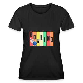 Bowling - Frauen Funktions-T-Shirt - Schwarz - Vorne - AI Model Female 172 light (172cm)