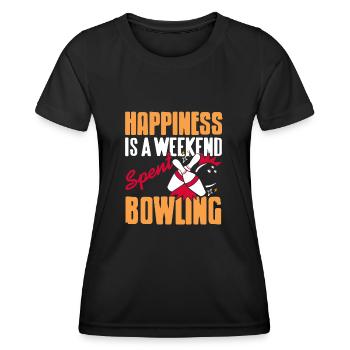 Happiness is a weekend spent bowling - Frauen Funktions-T-Shirt - Schwarz - Vorne - AI Model Female 172 light (172cm)