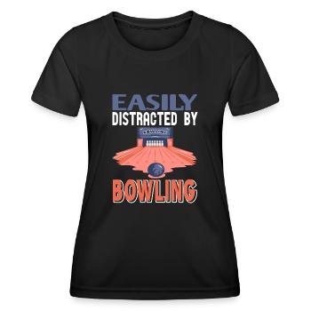 Easily Distractes by bowling - Women's Functional T-Shirt - black - Front - AI Model Female 172 light (172cm)