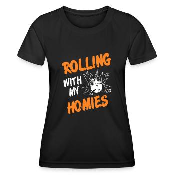 Rolling with my homies - Frauen Funktions-T-Shirt - Schwarz - Vorne - AI Model Female 172 light (172cm)