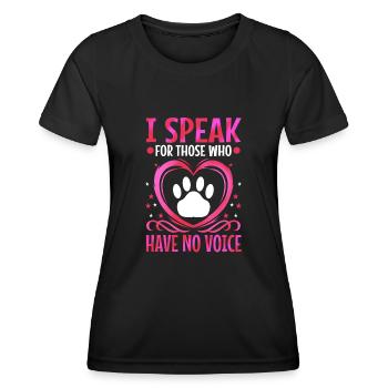 Je parle au nom de ceux qui n’ont pas de voix - T-shirt sport Femme - noir - Devant - AI Model Female 172 light (172cm)