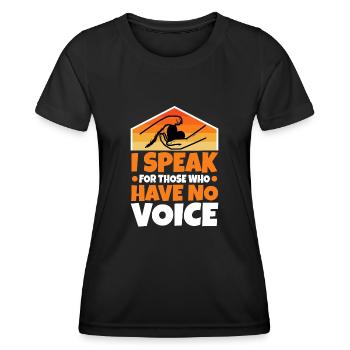 Je parle au nom de ceux qui n’ont pas de voix - T-shirt sport Femme - noir - Devant - AI Model Female 172 light (172cm)