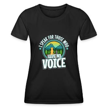 Je parle au nom de ceux qui n’ont pas de voix - T-shirt sport Femme - noir - Devant - AI Model Female 172 light (172cm)