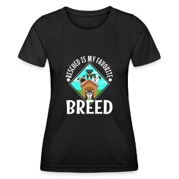 Rescued is my favorite breed - Frauen Funktions-T-Shirt - Schwarz - Vorne - AI Model Female 172 light (172cm)