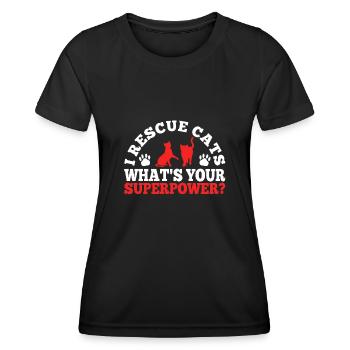Je sauve les animaux quelle est votre superpuissance - T-shirt sport Femme - noir - Devant - AI Model Female 172 light (172cm)
