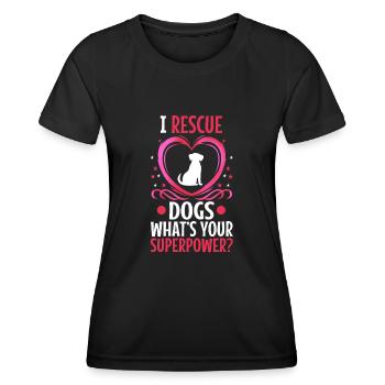 Je sauve les chiens quel est votre super-pouvoir - T-shirt sport Femme - noir - Devant - AI Model Female 172 light (172cm)