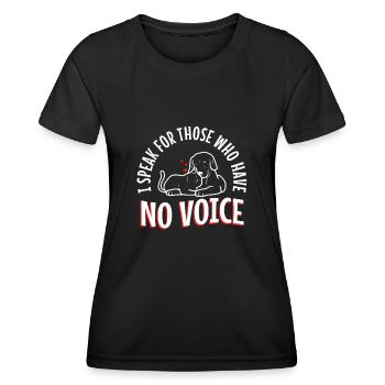 Je parle au nom de ceux qui n’ont pas de voix - T-shirt sport Femme - noir - Devant - AI Model Female 172 light (172cm)