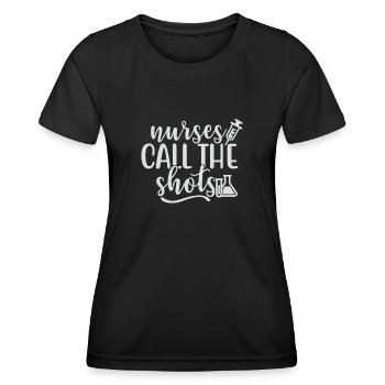 KRANKENSCHWESTERN HABEN DAS SAGEN - Frauen Funktions-T-Shirt - Schwarz - Vorne - AI Model Female 172 light (172cm)