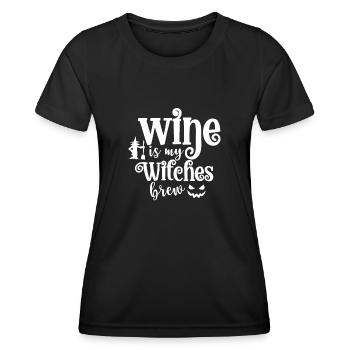 Wein ist mein Hexengebräu - Frauen Funktions-T-Shirt - Schwarz - Vorne - AI Model Female 172 light (172cm)