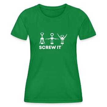 Ach schei* drauf Lieber Wein Screw it - T-shirt sport Femme - vert - Devant - AI Model Female 172 dark (172cm)