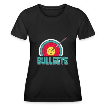 Ziehlen und schießen - Bullseye - Frauen Funktions-T-Shirt - Schwarz - Vorne - AI Model Female 172 light (172cm)