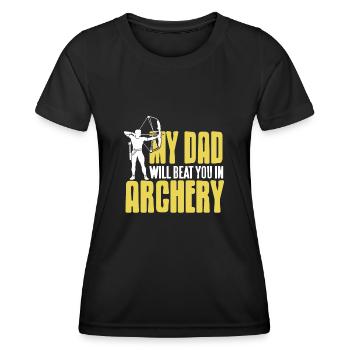 Bogenschießen - My das will beat you in Archery - Women's Functional T-Shirt - black - Front - AI Model Female 172 light (172cm)
