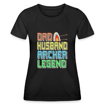 Dad Husband Archer Legend - Women's Functional T-Shirt - black - Front - AI Model Female 172 light (172cm)