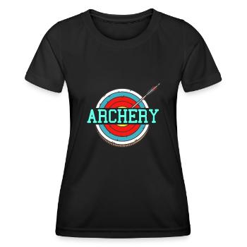 Schütze Archery - Frauen Funktions-T-Shirt - Schwarz - Vorne - AI Model Female 172 light (172cm)
