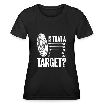 Archer - Est-ce une cible ? - T-shirt sport Femme - noir - Devant - AI Model Female 172 light (172cm)