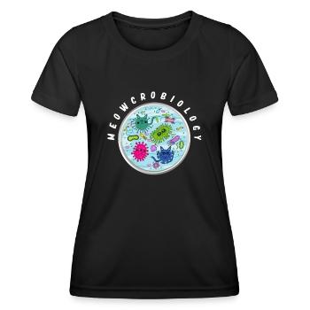 Meowcrobiology, Mikrobiologie Katzen - Frauen Funktions-T-Shirt - Schwarz - Vorne - AI Model Female 172 light (172cm)