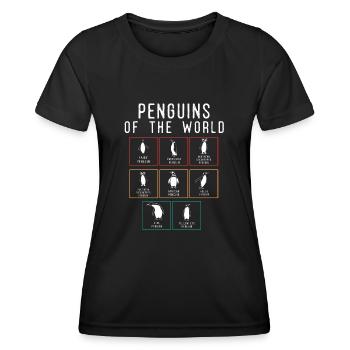Pingouins, Pingouins, Amateurs de Pingouins - T-shirt sport Femme - noir - Devant - AI Model Female 172 light (172cm)