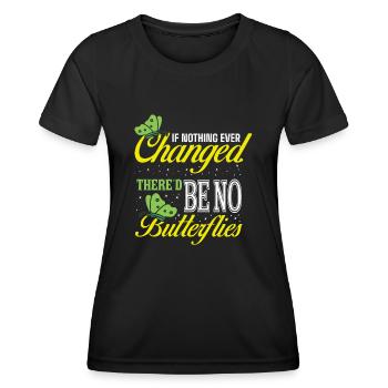 Would there be no butterflies - Women's Functional T-Shirt - black - Front - AI Model Female 172 light (172cm)