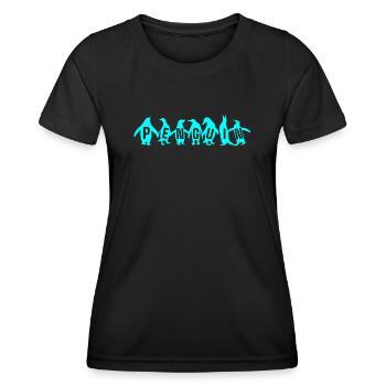 Pingouins, Pingouins, Amateurs de Pingouins - T-shirt sport Femme - noir - Devant - AI Model Female 172 light (172cm)