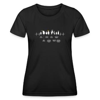 Pingouins, Pingouins, Amateurs de Pingouins - T-shirt sport Femme - noir - Devant - AI Model Female 172 light (172cm)