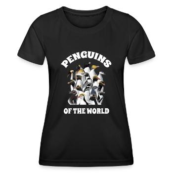 Pingouins, Pingouins, Amateurs de Pingouins - T-shirt sport Femme - noir - Devant - AI Model Female 172 light (172cm)