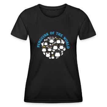 Pingouins, Pingouins, Amateurs de Pingouins - T-shirt sport Femme - noir - Devant - AI Model Female 172 light (172cm)