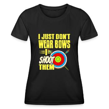 Je ne porte tout simplement pas d’arcs, je les tire - T-shirt sport Femme - noir - Devant - AI Model Female 172 light (172cm)
