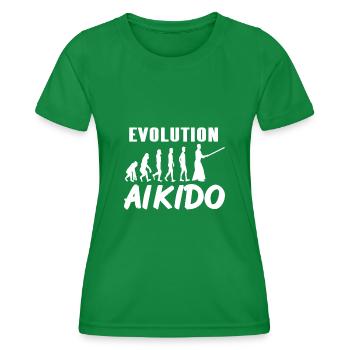 Evolution Aikido - Frauen Funktions-T-Shirt - Kelly Green - Vorne - AI Model Female 172 dark (172cm)