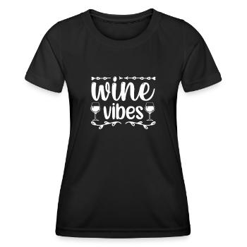 Wein Vibes - Frauen Funktions-T-Shirt - Schwarz - Vorne - AI Model Female 172 light (172cm)