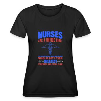 NURSE Nurses are a unique child - Women's Functional T-Shirt - black - Front - AI Model Female 172 light (172cm)