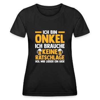 Patenonkel Pate Bier Onkel - Frauen Funktions-T-Shirt - Schwarz - Vorne - AI Model Female 172 light (172cm)
