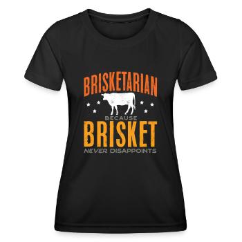 Brisketarian, Brisket, Smoked meat, BBQ - Women's Functional T-Shirt - black - Front - AI Model Female 172 light (172cm)