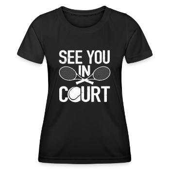 Tennis player, Tennis, Tennis - Women's Functional T-Shirt - black - Front - AI Model Female 172 light (172cm)