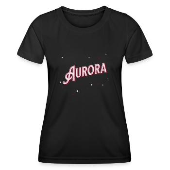 Aurora Namen personalisiert - Frauen Funktions-T-Shirt - Schwarz - Vorne - AI Model Female 172 light (172cm)