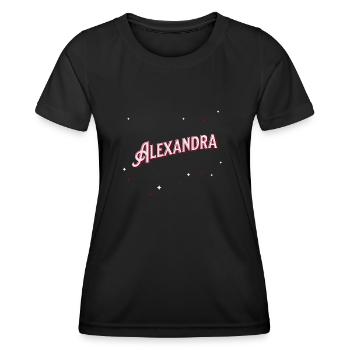 Alexandra Namen personalisiert - Frauen Funktions-T-Shirt - Schwarz - Vorne - AI Model Female 172 light (172cm)