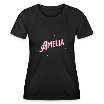 Amelia Namen personalisiert - Frauen Funktions-T-Shirt - Schwarz - Vorne - AI Model Female 172 light (172cm)