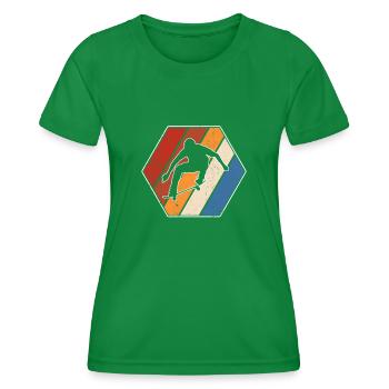 skaten retro - Frauen Funktions-T-Shirt - Kelly Green - Vorne - AI Model Female 172 dark (172cm)