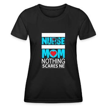 Maman infirmière - T-shirt sport Femme - noir - Devant - AI Model Female 172 light (172cm)