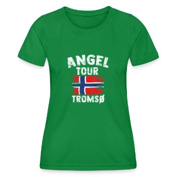 TROMSÖ - Angel Tour Norwegen Personalisierbar - Frauen Funktions-T-Shirt - Kelly Green - Vorne - AI Model Female 172 dark (172cm)