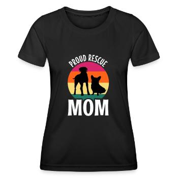 Fière maman de sauvetage - T-shirt sport Femme - noir - Devant - AI Model Female 172 light (172cm)