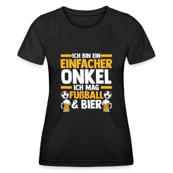 Patenonkel Fußball Bier Pate Onkel - Frauen Funktions-T-Shirt - Schwarz - Vorne - AI Model Female 172 light (172cm)