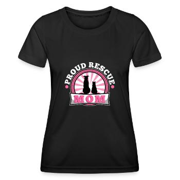 Proud rescue mom - Frauen Funktions-T-Shirt - Schwarz - Vorne - AI Model Female 172 light (172cm)