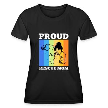 Proud rescue mom - Frauen Funktions-T-Shirt - Schwarz - Vorne - AI Model Female 172 light (172cm)
