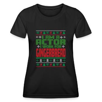 Schauspieler Weihnachten Spruch - Frauen Funktions-T-Shirt - Schwarz - Vorne - AI Model Female 172 light (172cm)